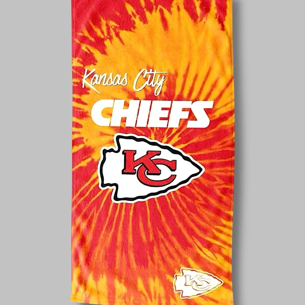 Kansas City Chiefs NFL Psychedelic Colors Orange Red Large Beach Towel 30” x 60”